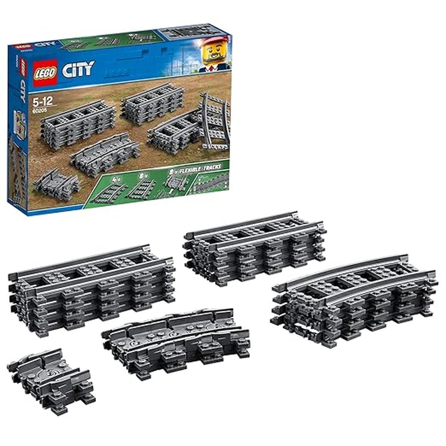 Lego 8 X Flexible Tracks 60205
