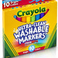 Crayola 10 Count Ultra - Clean Washable Bright, Broad Line, Color Max Markers - Marah Kids
