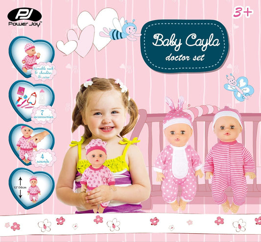 Power Joy Baby Cayla Doctor Set 12inches 30cm Battery Operated - Marah Kids
