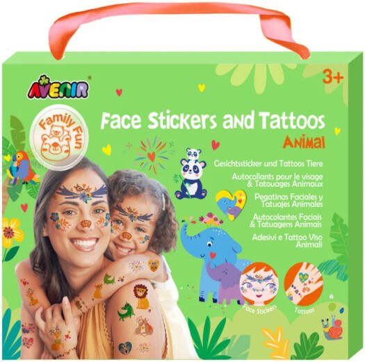Avenir - Face Stickers and Tattoos - Animal Multicolour | trendy and colorful kids nail stickers and tattoo fashions | Ideal gifts for girlfriends. | Ages 3+ - Marah Kids