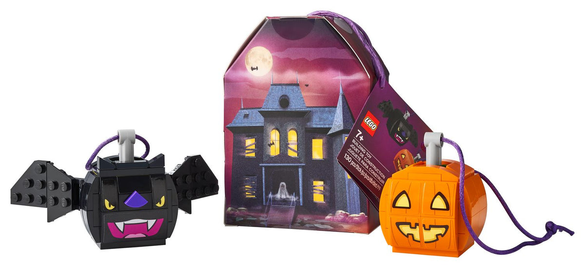 LEGO 854049 Pumpkin and Bat Duo hanging ornaments with packaging