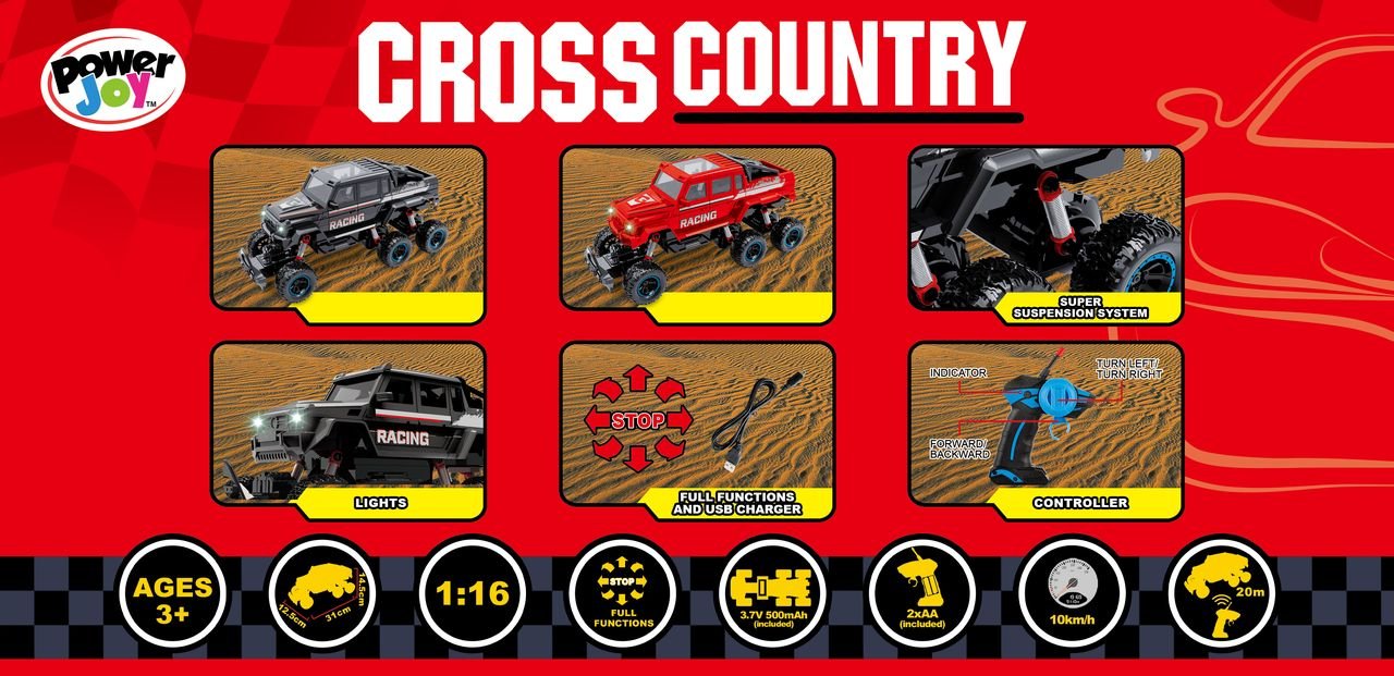 Power Joy Rc Cross Country With Lights - Marah Kids