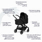 Joolz Hub² Carrycot Lightweight Foldable Bassinet – Space Black - Marah Kids