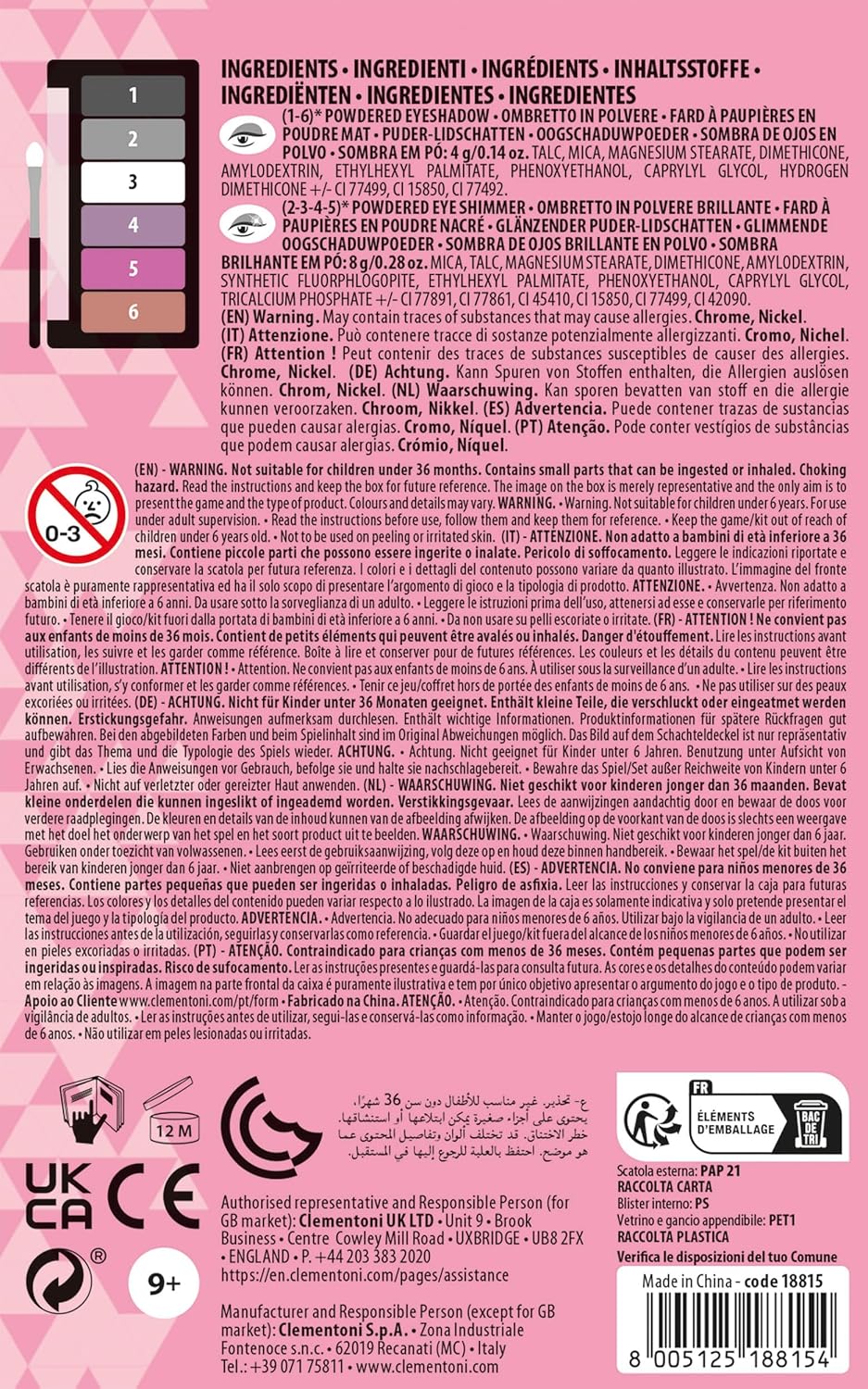 CLEMENTONI Crazy Chick Make up Eyeshadow - Marah Kids