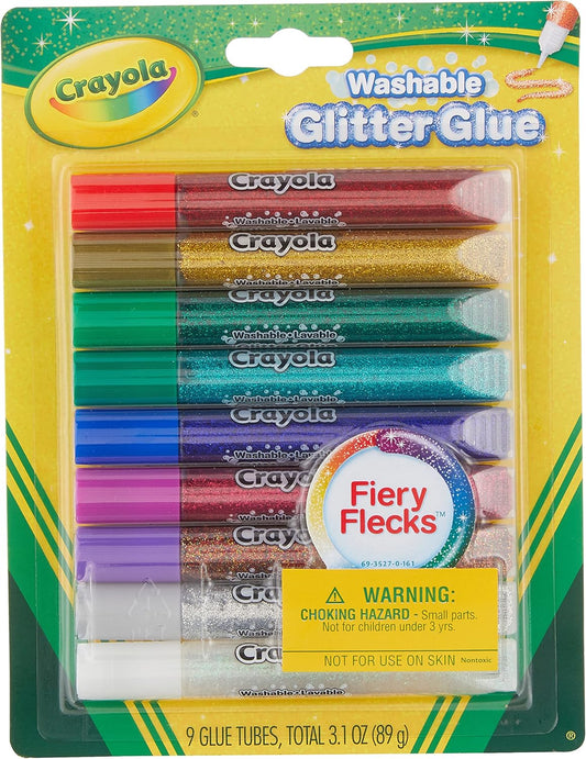 Crayola Bold Washable Glitter Glue 9 ct., Fiery Flecks - Marah Kids