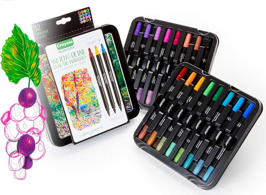 Crayola Signature Sketch & Detail Dual Ended Markers, 16 Count - Marah Kids