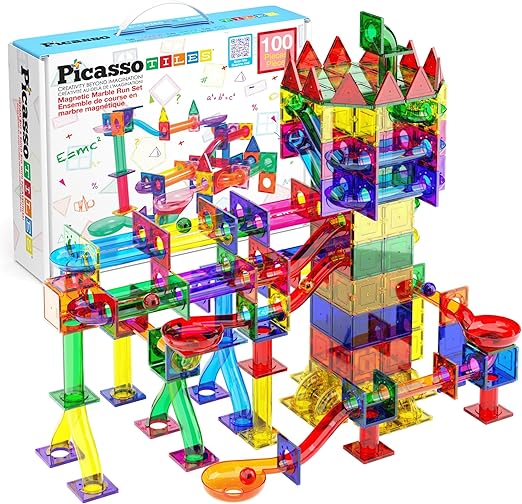 PICASSO MAGNETIC MARBLE RUN 100PCS - Marah Kids