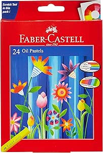FABER - CASTELL OIL PASTELS 24COLOR 60MM ROUND - Marah Kids