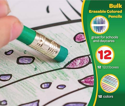 Crayola Erasable Colored Pencils, School & Art Supplies, Gift For Kids, 12 Count