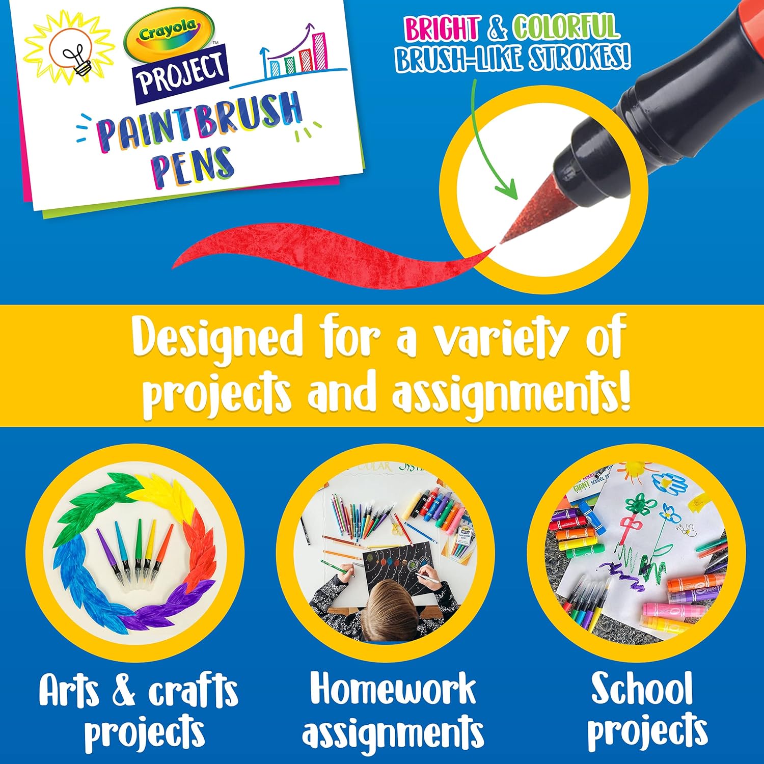 Crayola 5 ct. Washable No Drip Paint Brush Pens - Marah Kids