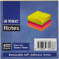Maxi Sticky Notes 75X75Mm 5X80 Asst Neon Col 400Sh - Marah Kids