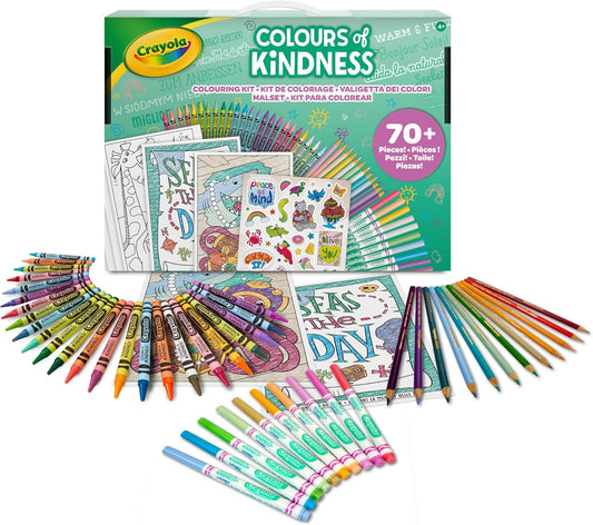 CRAYOLA Colours of Kindness Art Case | Includes Crayons, Markers, Pencils, Stickers & Paper | Ideal for Kids Ages 4+ - Marah Kids