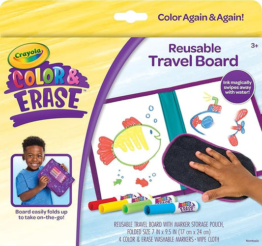 Crayola Color & Erase Drawing Board For Kids, Travel Coloring Kit, Gift 3+
