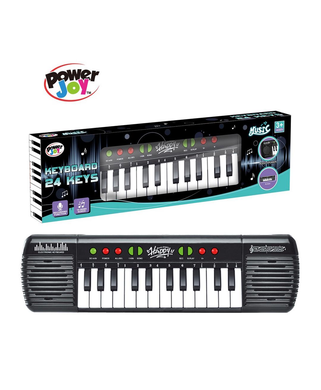 Power Joy Music Keyboard 24Keys With Mic Battery Operated - Marah Kids