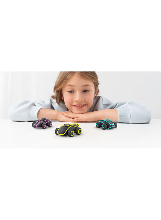 Hey Clay - Cyber Cars YELLOW CYBER CAR Colourful modelling air-dry clay, 2 cans with fun interactive app for kids 3 years +