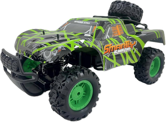 D - Power 1:10 R/C 2.4G Sand Monster Car with USB Cable Remote Controller – Green | Extreme Flex Suspension | Ages 6+ up - Marah Kids