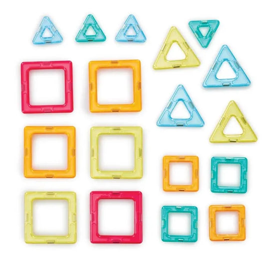 Addo MagniMake Bright Starter Set 18-pieces, Magnetic Tiles, Construction Playset, Building Toys