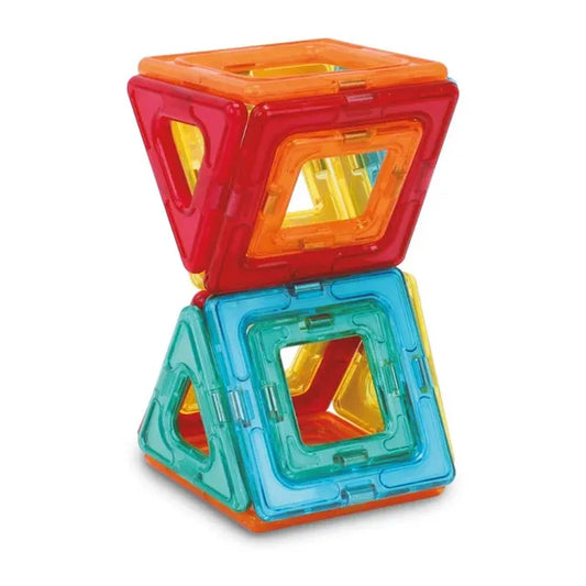 Addo MagniMake Bright Starter Set 18-pieces, Magnetic Tiles, Construction Playset, Building Toys