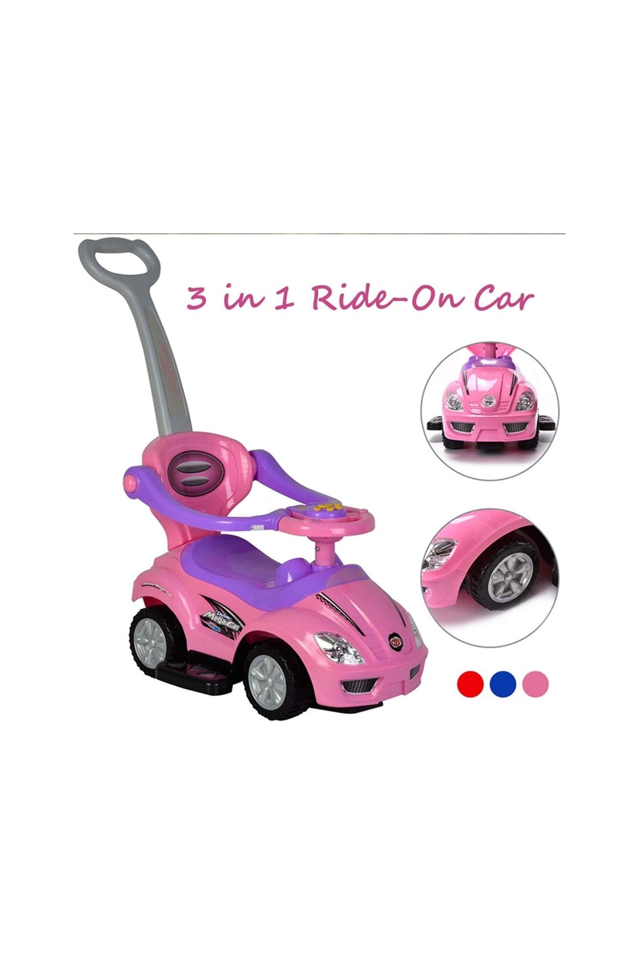 Amsham Mega Pusher Car - Pink