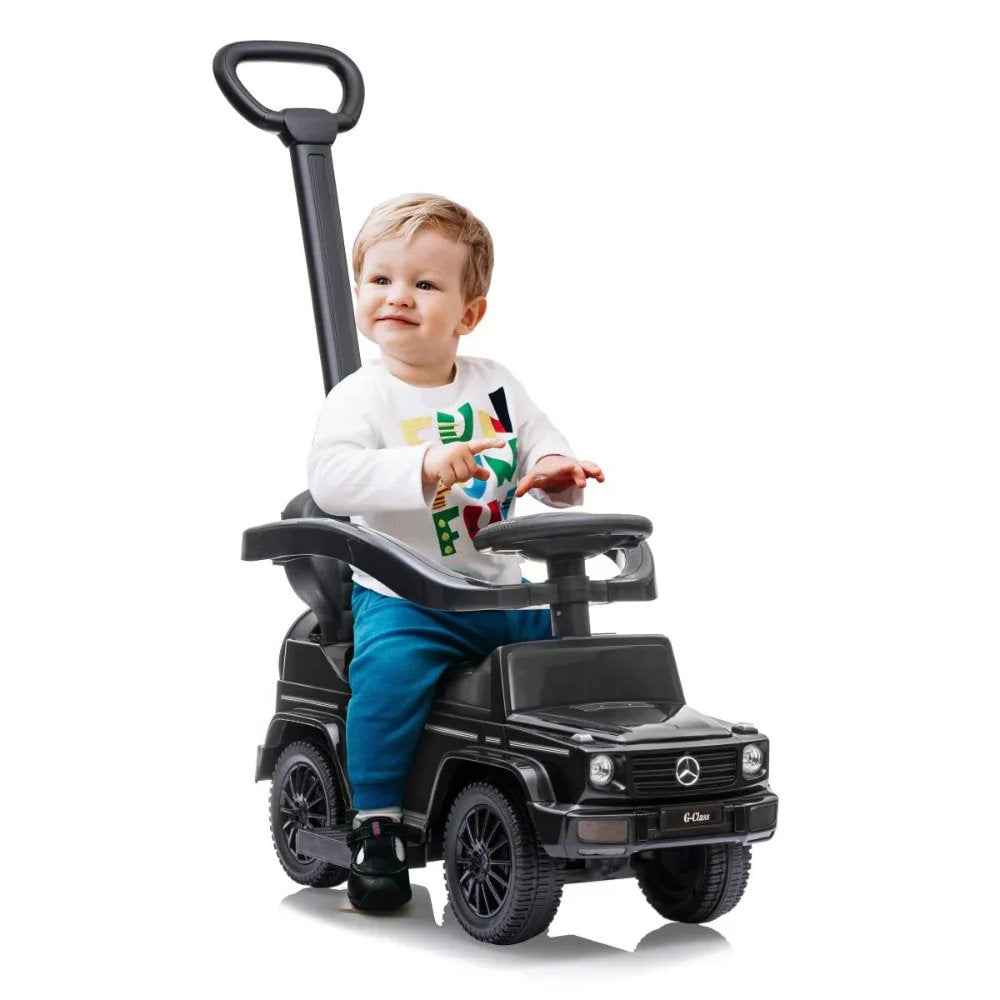 Mercedes G Wagon 3-in-1 Handle Push Ride-On Car - Black