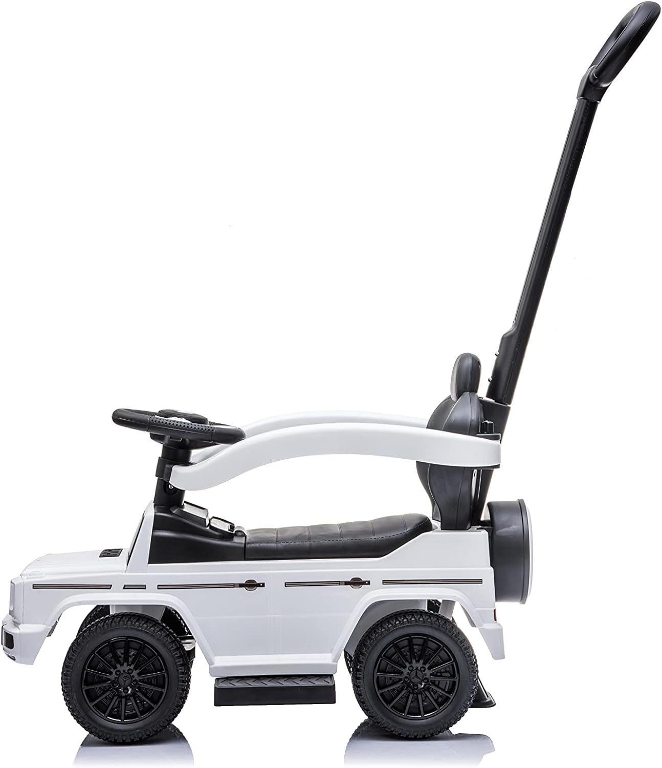 Mercedes G Wagon 3-in-1 Handle Push Ride-On Car - White