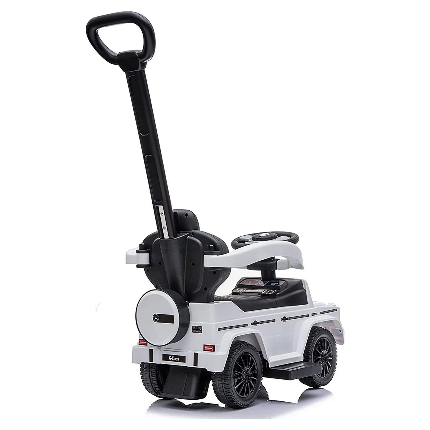 Mercedes G Wagon 3-in-1 Handle Push Ride-On Car - White