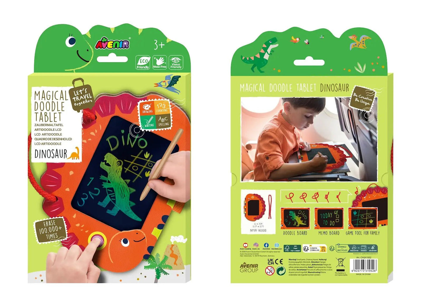 AVENIR LCD Artidoodle Board Dinosaur – Kids Drawing Tablet with Stylus - Marah Kids