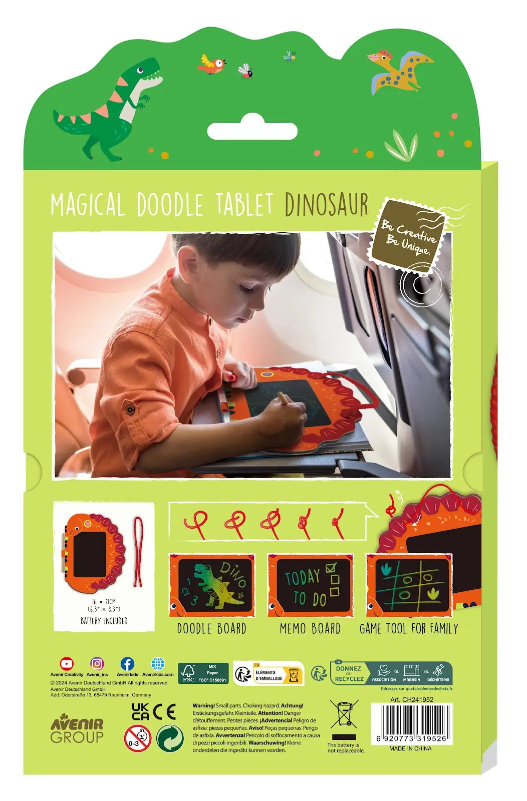 AVENIR LCD Artidoodle Board Dinosaur – Kids Drawing Tablet with Stylus - Marah Kids