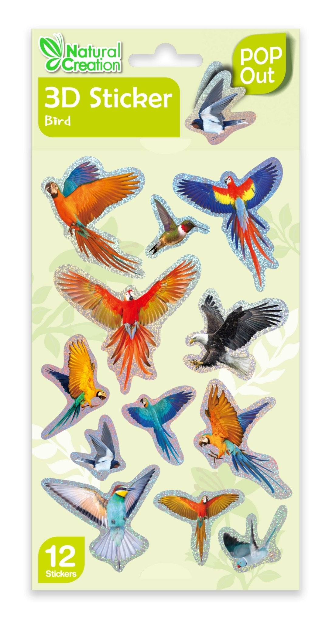Avenir Natural Creation 3D Bird Puffy Stickers (12 pcs) - Marah Kids
