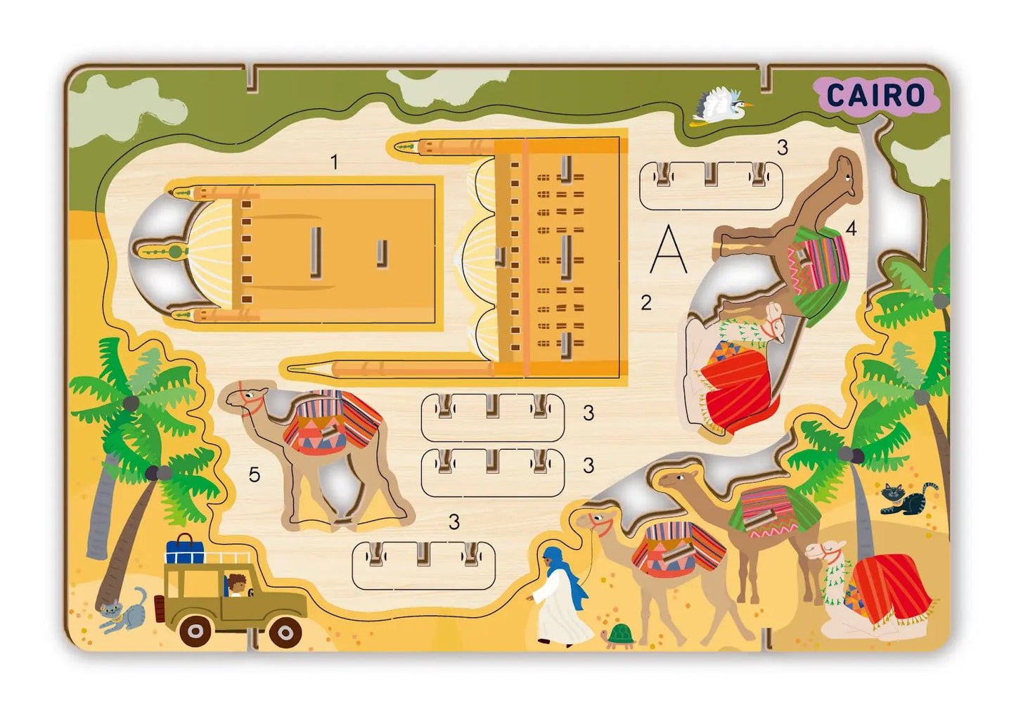 Avenir - Let’s Travel Together 3D Cityscape Puzzle – Cairo Wooden DIY Model Kit - Marah Kids