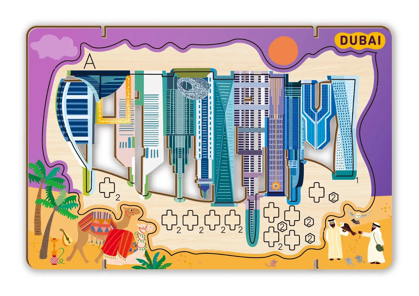 Avenir - Let’s Travel Together 3D Cityscape Puzzle – Dubai Wooden DIY Model Kit - Marah Kids