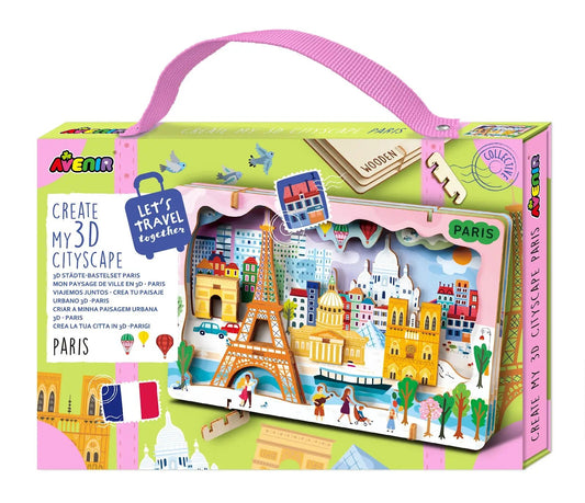 Avenir - Let’s Travel Together 3D Cityscape Puzzle – Paris Wooden DIY Model Kit - Marah Kids