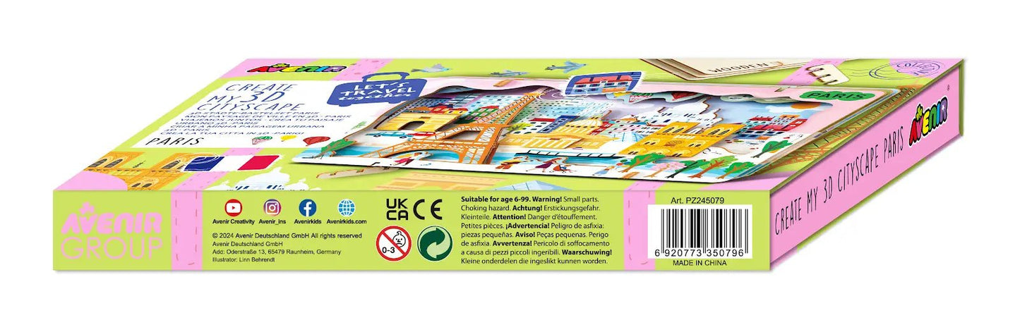 Avenir - Let’s Travel Together 3D Cityscape Puzzle – Paris Wooden DIY Model Kit - Marah Kids