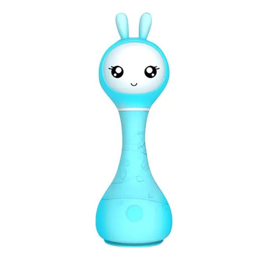 Alilo – Smarty Shake & Tell Rattle, R1 - Smarty Blue | Music, Stories, & Color Learning for Babies | Hi - Fi Sound, Light - Up Ears, USB Charging | 0+ - Marah Kids