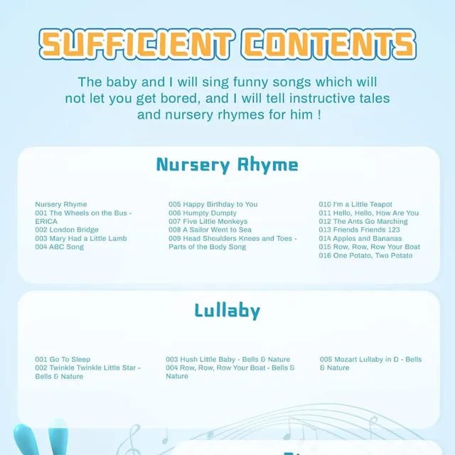 Alilo – Smarty Shake & Tell Rattle, R1 - Smarty Blue | Music, Stories, & Color Learning for Babies | Hi - Fi Sound, Light - Up Ears, USB Charging | 0+ - Marah Kids