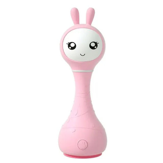 Alilo – Smarty Shake & Tell Rattle, R1 - Smarty Pink | Shake & Tell Rattle, Music, Stories, & Color Learning for Babies | Hi - Fi Sound, Light - Up Ears, USB Charging | 0+ - Marah Kids