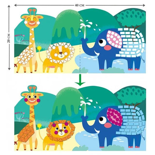 Avenir Create My First Story Book - Wild Animals | Mosaic Junior Kit: Fun DIY Activity for Kids - Improve Coordination and Perception of Colors | Ideal gift for Kids 3+ - Marah Kids