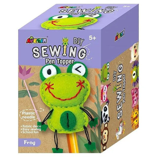 Avenir Sewing Pen Topper - Frog | DIY Pen Topper Friend Sewing Kit - Hours of Entertainment & Creativity | Tools & Instructions Included, Easy and Fun Activity for Kids 3+ - Marah Kids