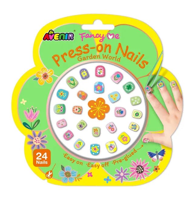 Avenir Fancy Me Press - On Nails for Kids - 24 Pre - Glued Nails with Tweezer" - Marah Kids