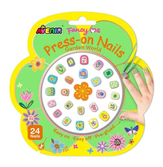 Avenir Fancy Me Press - On Nails for Kids - 24 Pre - Glued Nails with Tweezer" - Marah Kids