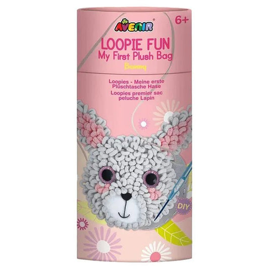 Avenir Loopie Fun - My First Plush Bag Kit - Bunny| Learn to Sew with Loopies! Complete Kit with Felt, Soft Yarn, Crochet Hook, and Step - by - Step Instructions – Safe & Easy to Use | Kids Aged 3+ - Marah Kids