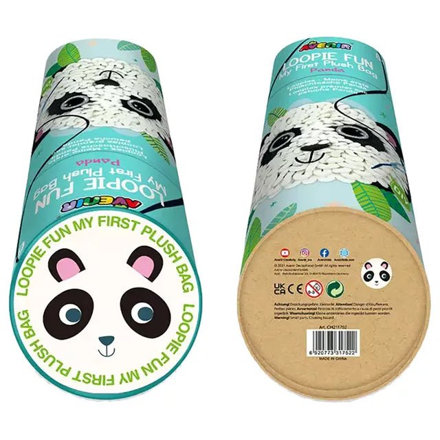 Avenir Loopie Fun - My First Plush Bag Kit - Panda| Learn to Sew with Loopies! Complete Kit with Felt, Soft Yarn, Crochet Hook, and Step - by - Step Instructions – Safe & Easy to Use | Kids Aged 3+ - Marah Kids