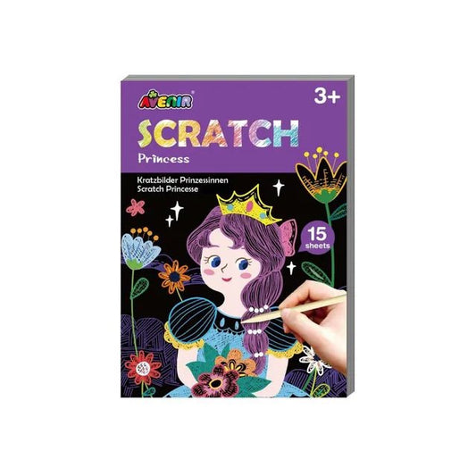 Avenir - Mini Scratch Book - Princess | Introducing the "Mini Enchanting Scratch Book: Princess Edition" — a magical journey through 15 pages of creativity and wonder!| Ages 3+ - Marah Kids