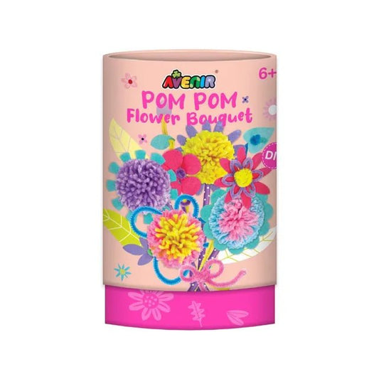 Avenir - Pom Pom Bouquet - Flowers Multicolor | activity for kids | pre - cut felts and felt stickers | Perfect work of art to keep for room decoration or to give as a gif | ages 6+ - Marah Kids