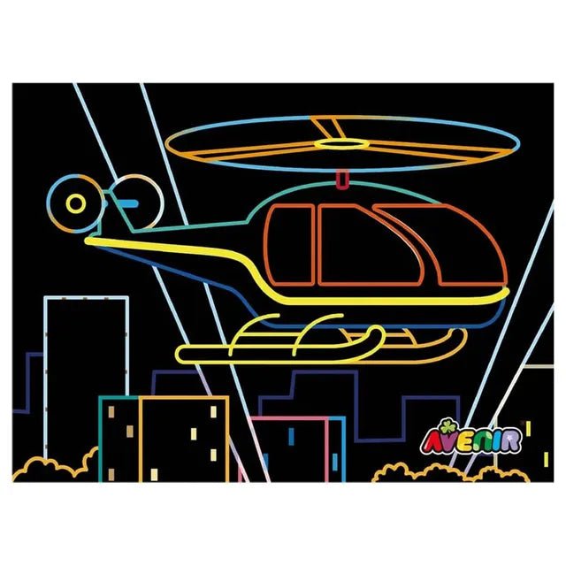 Avenir Scratch Art Kit – Transportation | Unleash Creativity with Vibrant Drawings! 4 Themed Scratch Boards and Scratch Tool | Watch Brilliant Colors Unfold, Engaging Activity for Young Artists 3+ - Marah Kids