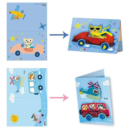 Avenir Scratch - Cars | Arts & Crafts, Greeting Cards Set | Make Beautiful Greetings Cards | Scratch Art 3+ - Marah Kids