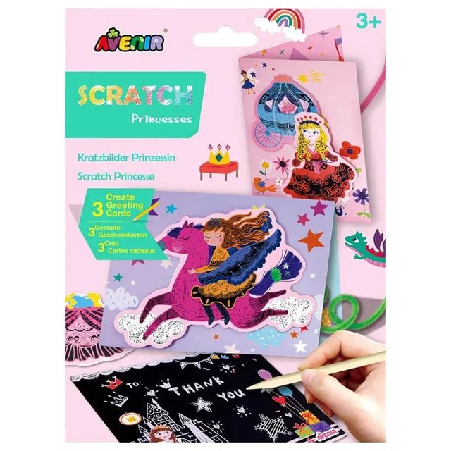 Avenir Scratch - Princesses | Arts & Crafts, Greeting Cards Set | Make Beautiful Greetings Cards | Scratch Art 3+ - Marah Kids