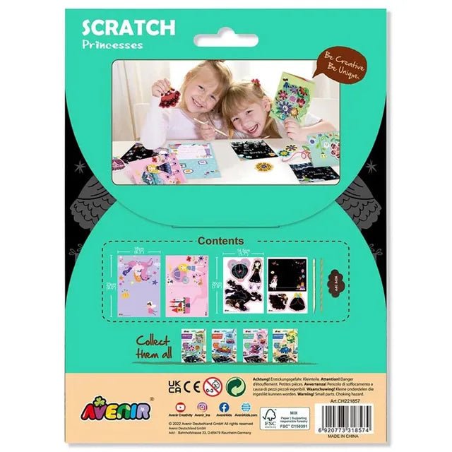 Avenir Scratch - Princesses | Arts & Crafts, Greeting Cards Set | Make Beautiful Greetings Cards | Scratch Art 3+ - Marah Kids