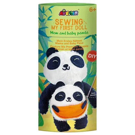 Avenir Sewing My First Doll - Mom & Baby Panda Kit | Create a Super Soft Panda Bear, Develop Motor Skills & Creativity | Safe and Educational - Trusted Art, Learning, and Entertainment for Kids 3+ - Marah Kids