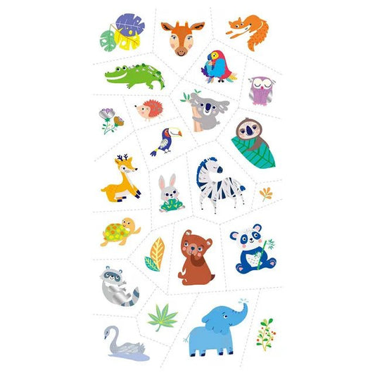 Avenir Tattoo Sticker - Jungle Animal Series | 50pc Set of Temporary Tattoos - High - Quality Water - Based Ink - Safe and Easy to Apply and Remove - Lasts 3 - 5 Days for Kids 3+ - Marah Kids